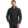 image:imageM MAELREG Mens Quilted Puffer Golf Jacket  Insulated Winter Outerwear Stand Collar Full Zip 5 Pockets amp 4Way StretchBlack
