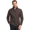 image:imageM MAELREG Mens Quilted Puffer Golf Jacket  Insulated Winter Outerwear Stand Collar Full Zip 5 Pockets amp 4Way StretchCoffee Brown