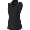 image:imageM MAELREG Polo Shirts for Women V Neck Sports Tennis Sleeveless Shirts Ribbed Collared Lightweight Athletic Womens Golf ShirtBlack