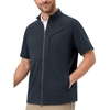 image:imageM MAELREG Short Sleeve Golf Jackets for Men with Full Zipper Lightweight UPF50 Hiking Vests For Men with Button PocketsDark Grey