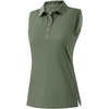 image:imageM MAELREG Womens Golf Polo Shirts Sleeveless 4 Buttons with Collar Tennis Tops Pickleball Shirts UV Protection Quick DryMossy Stone