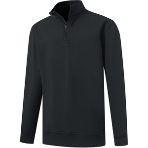 image:imageM MAELREG Boys Long Sleeve Quarter Zip Pullover Fleece Warmth Mock Neck Solid Youth Sweatshirt Winter Clothes for KidsBlack