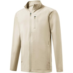 image:imageM MAELREG Full Zip Fleece Lined Jacket for Kids Lightweight Water Resistant Coat Boys Winter Long Sleeve Jackets with PocketsLight Khaki