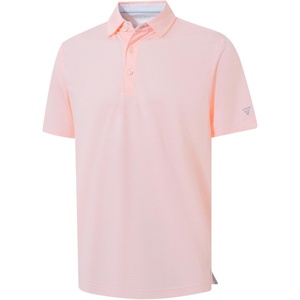 image:imageM MAELREG Mens Jacquard Stripe Golf Shirts Quick Dry Performance Short Sleeve Moisture Wicking Polo Shirt for MenLight Pink White