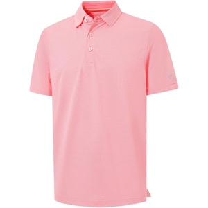 image:imageM MAELREG Mens Jacquard Stripe Golf Shirts Quick Dry Performance Short Sleeve Moisture Wicking Polo Shirt for MenPink Coral White