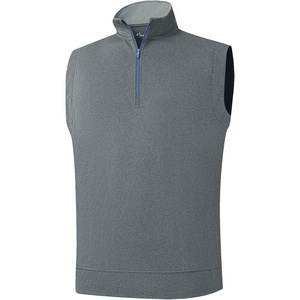 image:imageM MAELREG Mens Quarter Zip Pullover Golf Vest Mock Neck Lightweight VestGrey Melange