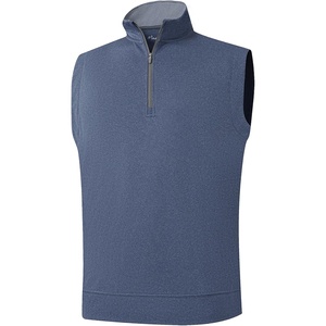 image:imageM MAELREG Mens Quarter Zip Pullover Golf Vest Mock Neck Lightweight VestNavy Melange