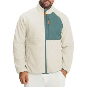 image:imageM MAELREG Mens Reversible Fleece Jacket with 5 Pockets Lightweight Zip Up Golf Jackets Winter Warm Casual Coat WindbreakerBeige