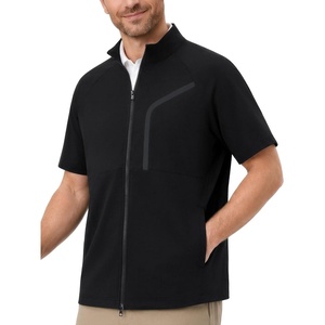 image:imageM MAELREG Short Sleeve Golf Jackets for Men with Full Zipper Lightweight UPF50 Hiking Vests For Men with Button PocketsBlack