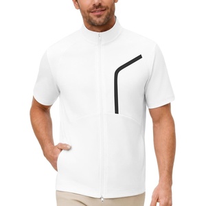 image:imageM MAELREG Short Sleeve Golf Jackets for Men with Full Zipper Lightweight UPF50 Hiking Vests For Men with Button PocketsWhite